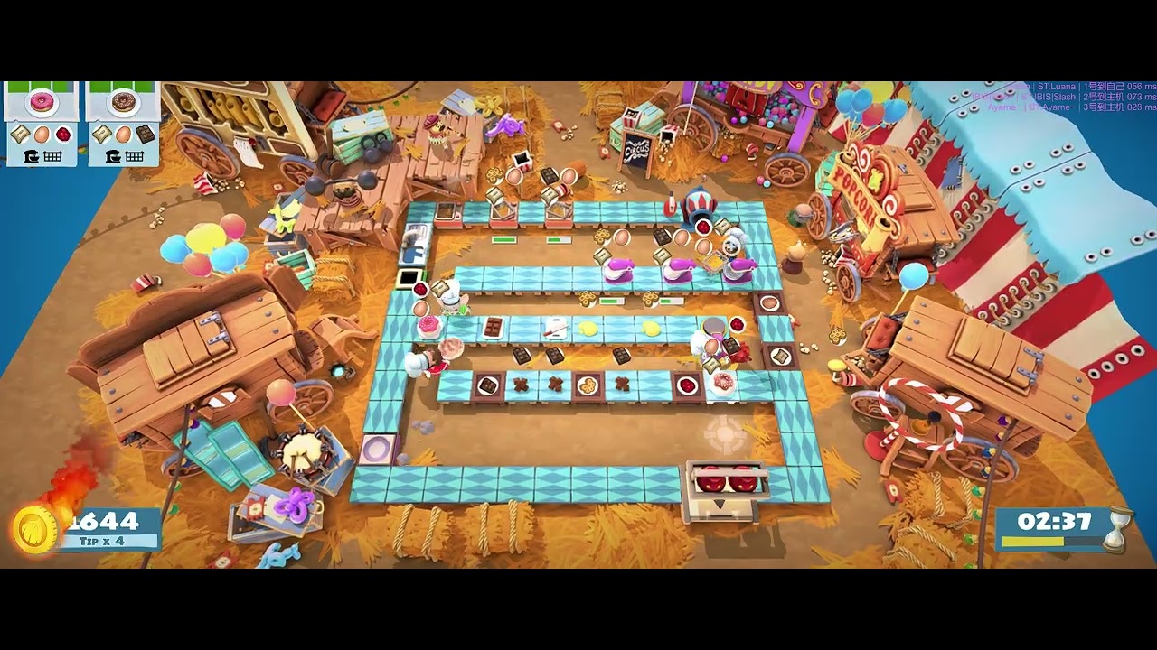 Overcooked 2 ~ 3-1 (Carnival of Chaos) 5076 - QUAD - 🍵⋆｡°🍡°⋆.