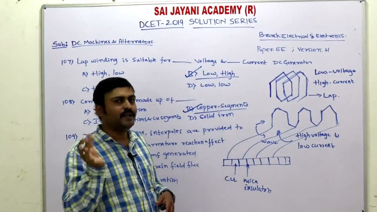 DCET 2019 |EE|DC MACHINE AND ALTERNATOR| QP SOLUTION | SAI JAYANI ACADEMY (R)