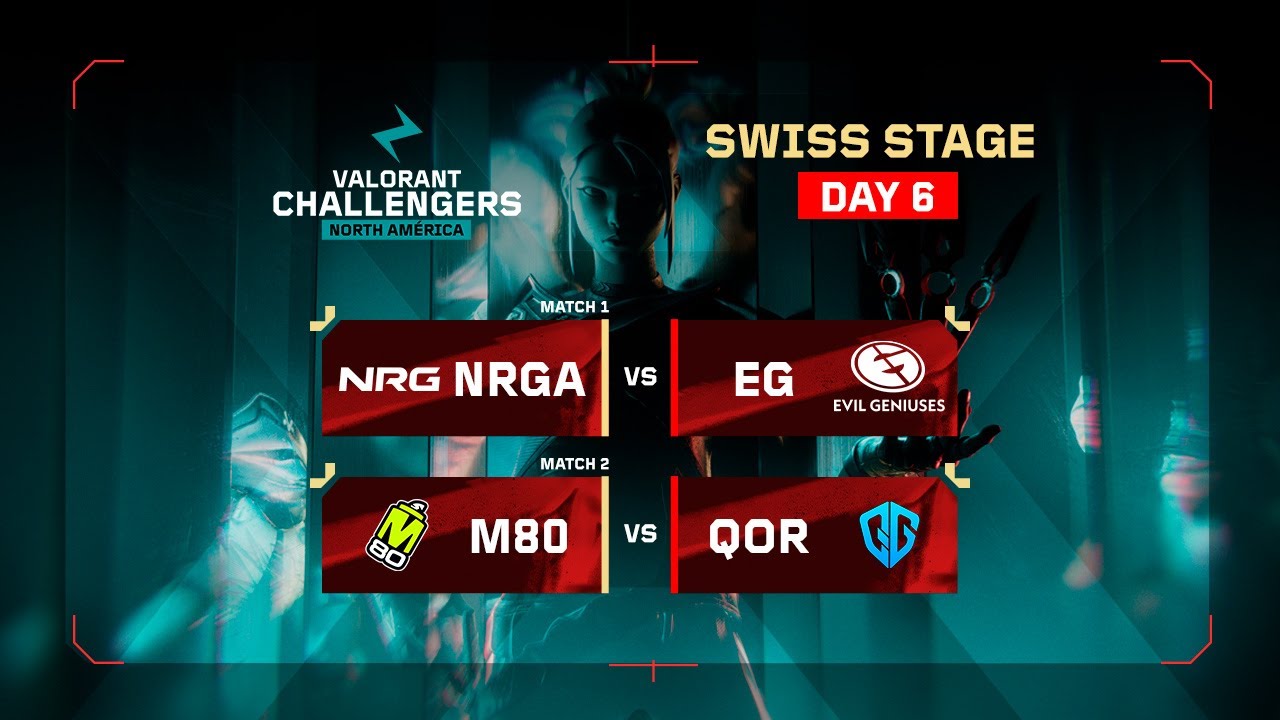 NRGA vs EG | M80 vs QOR | VALORANT Challengers NA | Week 2 Day 2 | A | Swiss Stage 1