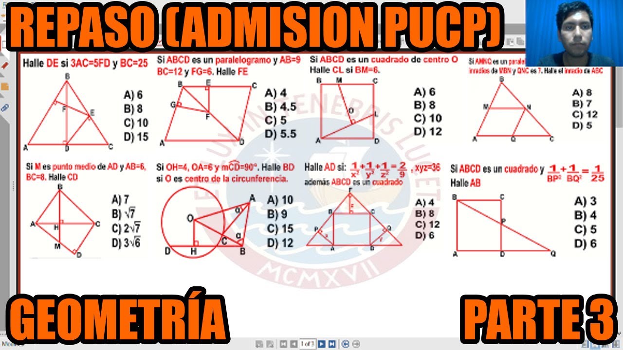 REPASO ADMISION PUCP (SEMEJANZA-RELACIONES METRICAS) (PARTE 3)