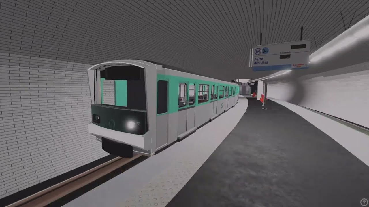 Trajet avec un mf67 Gambetta/Porte des lilas [ Roblox Metro 3bis ]