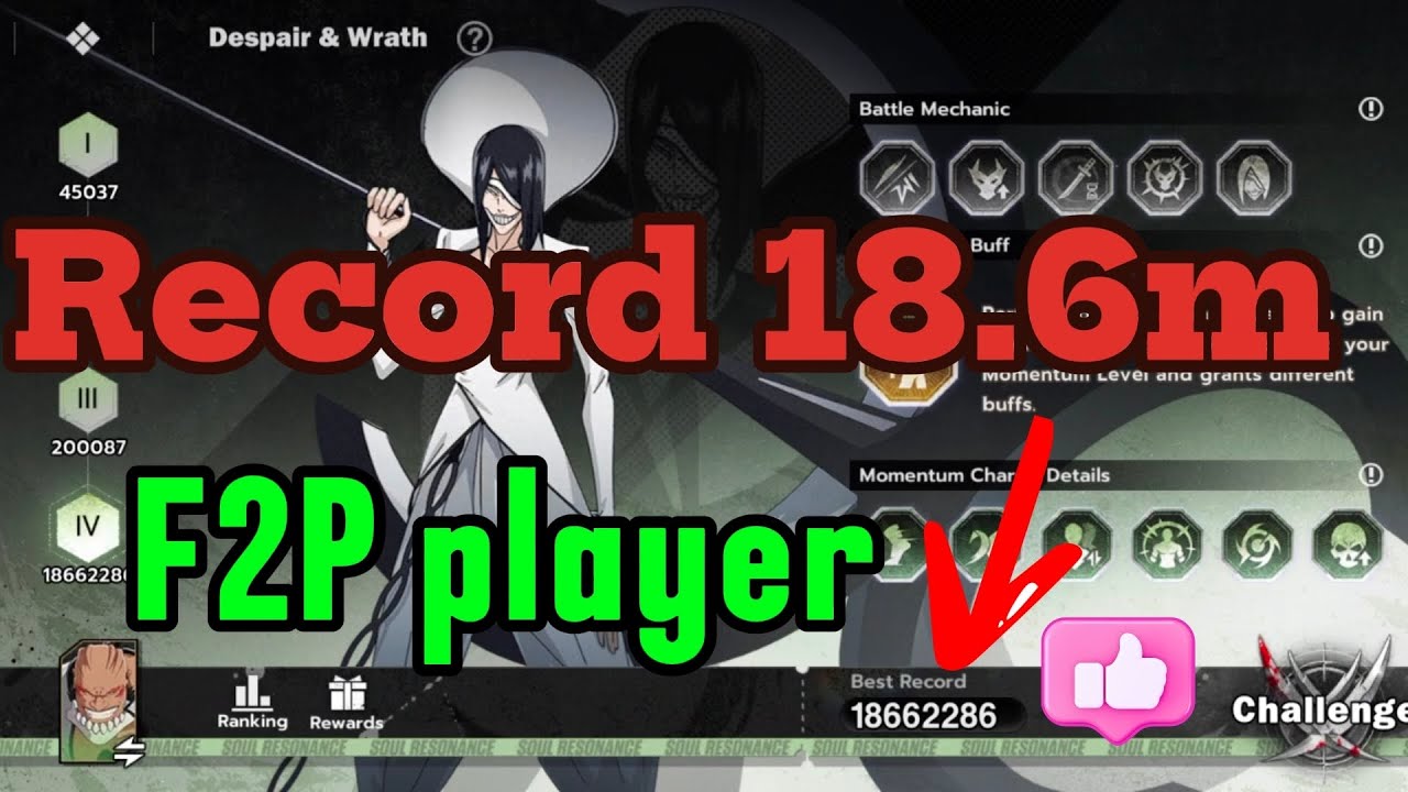 Event Despair Wrath F2p Damage | Bleach: Soul Resonance событие Отчаяние и гнев.