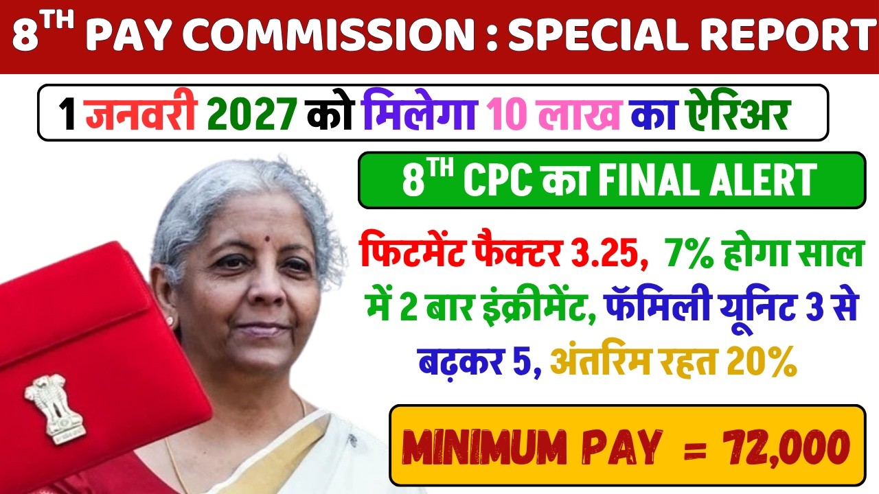 8th CPC FINAL ALERT || 8th Pay Commission Latest News: Salary Hike, Fitment Factor Updates