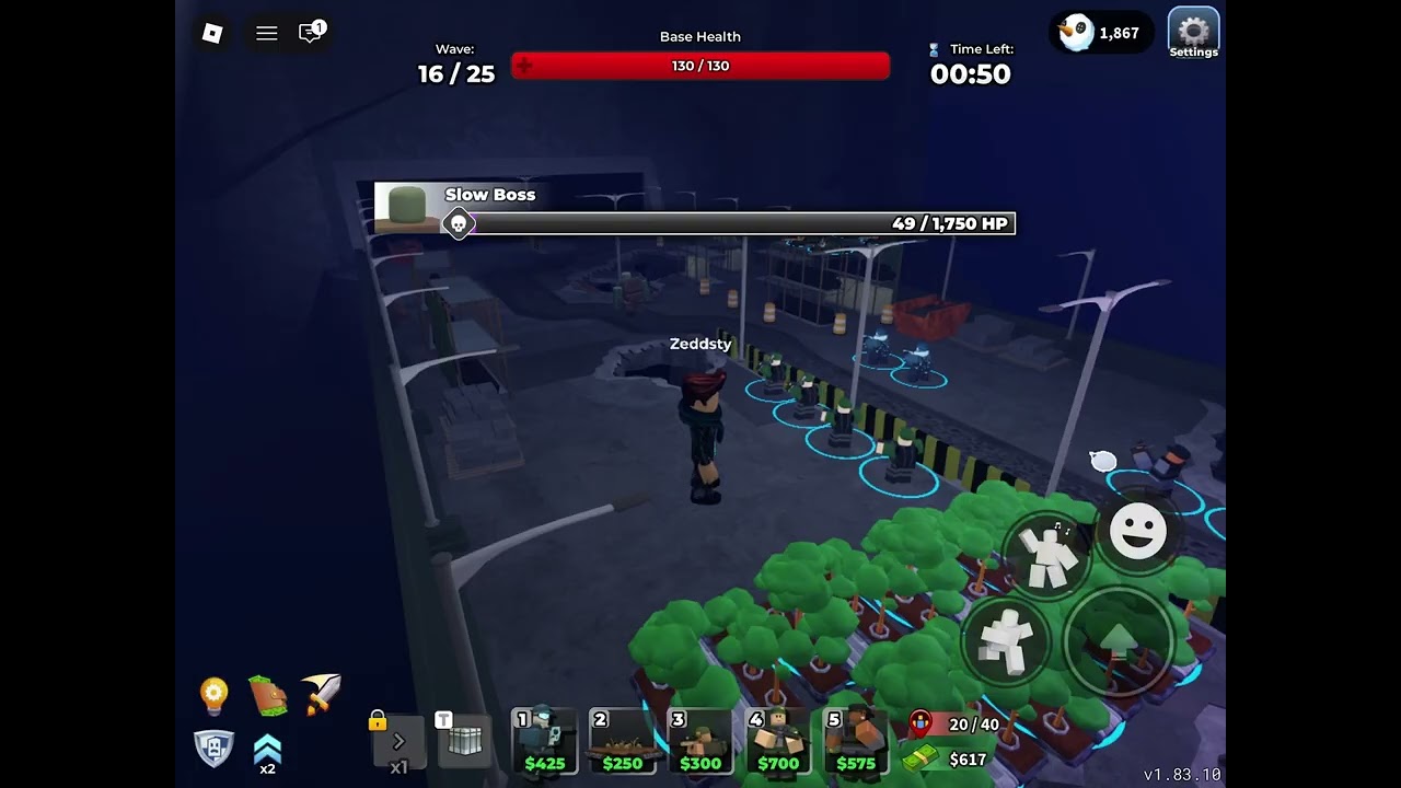 Playing Tower Defense Simulator!