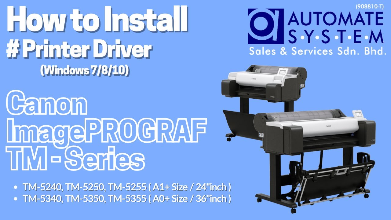 How to Install Printer Driver for Canon imagePROGRAF TM Series | TM-5240, 5250 5255 5340 5350 5355