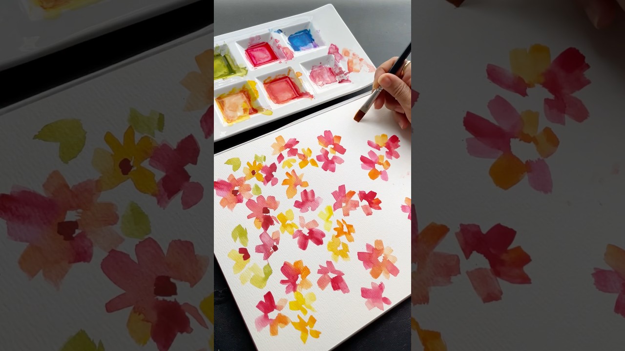 Watercolour Ditsy #printdesign #painting #surfacepatterndesign
