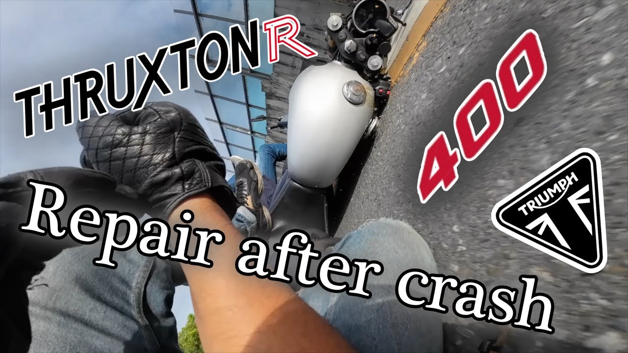 Repair after crash Triumph Thruxton R 400 custom ( NO TALK )
