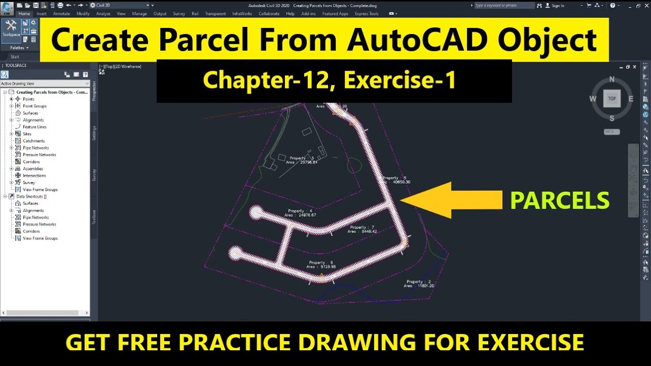 How to Create Parcel From Object in AutoCAD Civil 3d | Parcel Creation Tools | Subdivision Plans