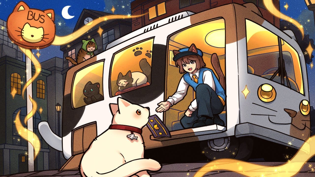 오직 고양이만 탈 수 있는 새벽 심야 버스🚌🌙