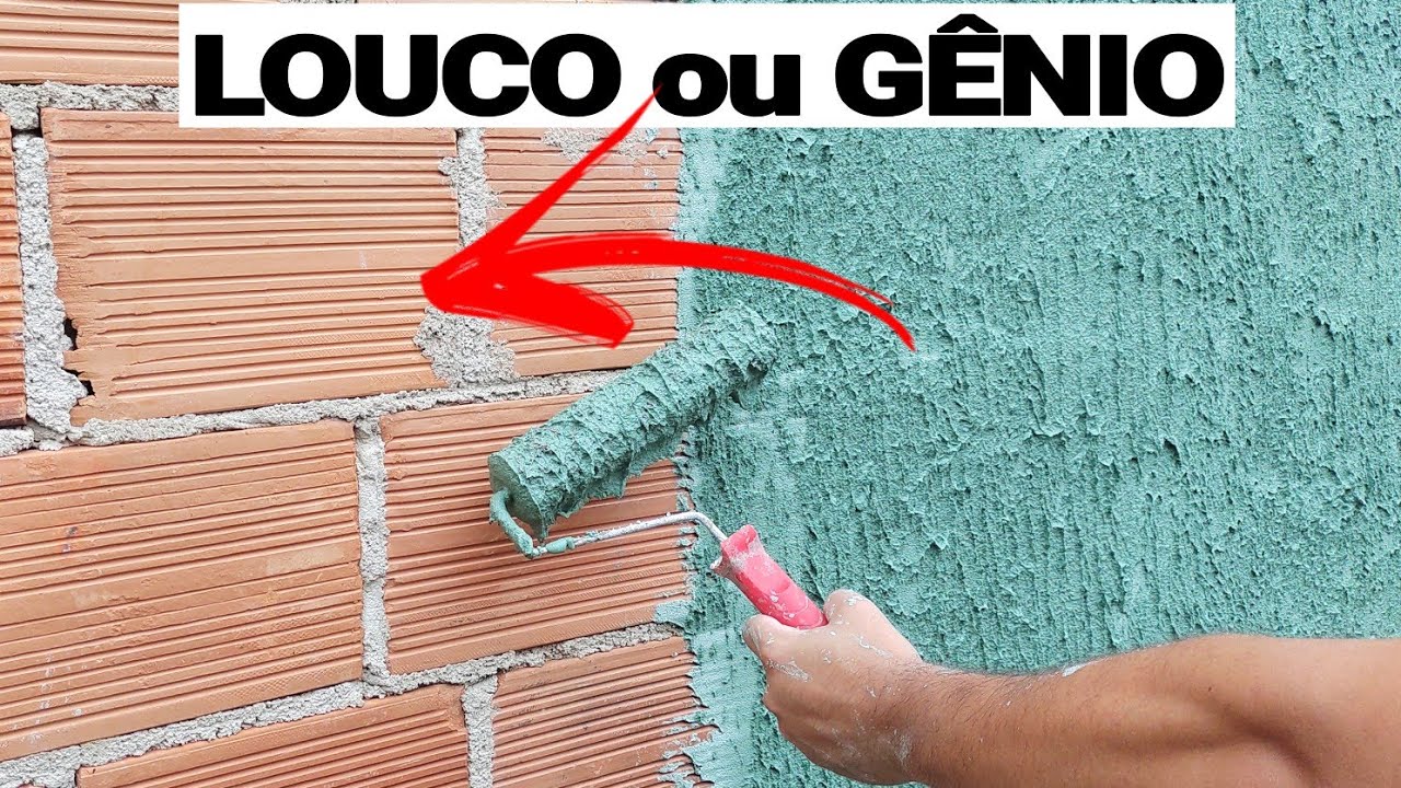 O Miserável é LOUCO ou GENIO? OLHA O QUE FEZ NA PAREDE DE TIJOLOS / reboco nunca mais será o mesmo