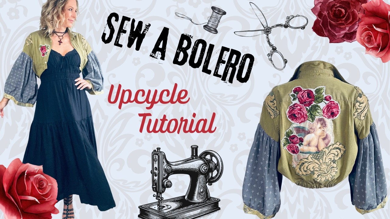 How to Transform a Men&rsquo;s Shirt into a Bolero Shrug | DIY Upcycled Sewing