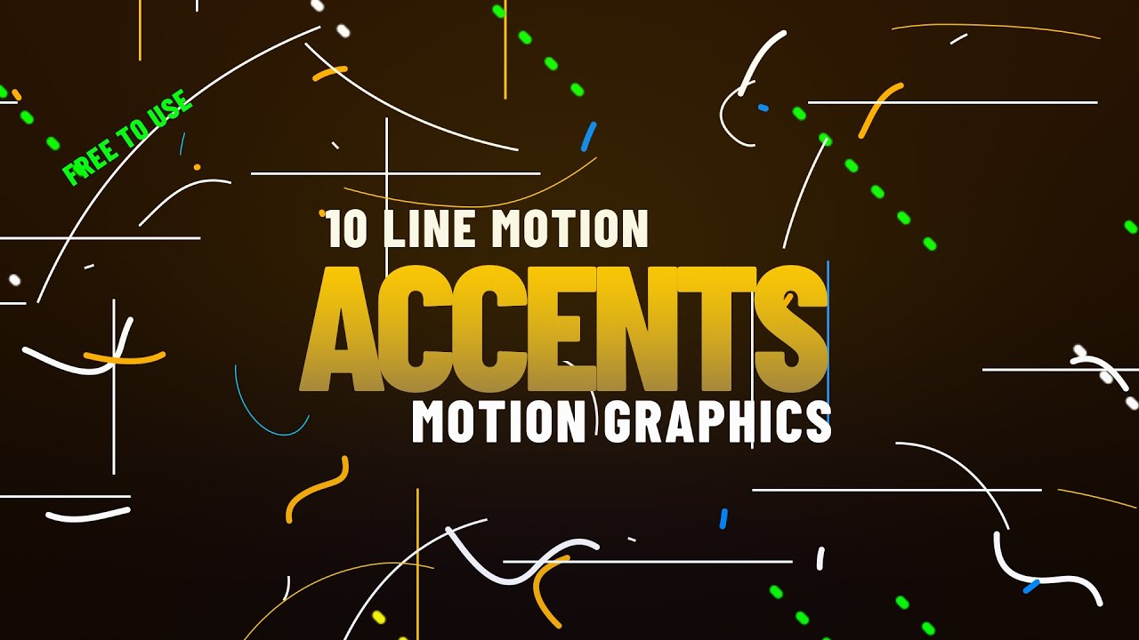 10 Smooth Lines-Motion Accents | Editable in After Effects | Free to use | Link in Description.