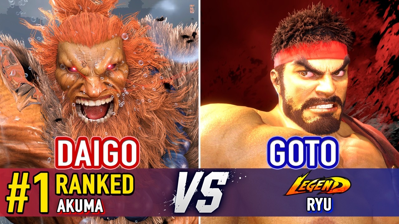 SF6 🤜 DAIGO (#1 Ranked Akuma) vs GOTO (Ryu) 🤛 SF6 High Level Gameplay