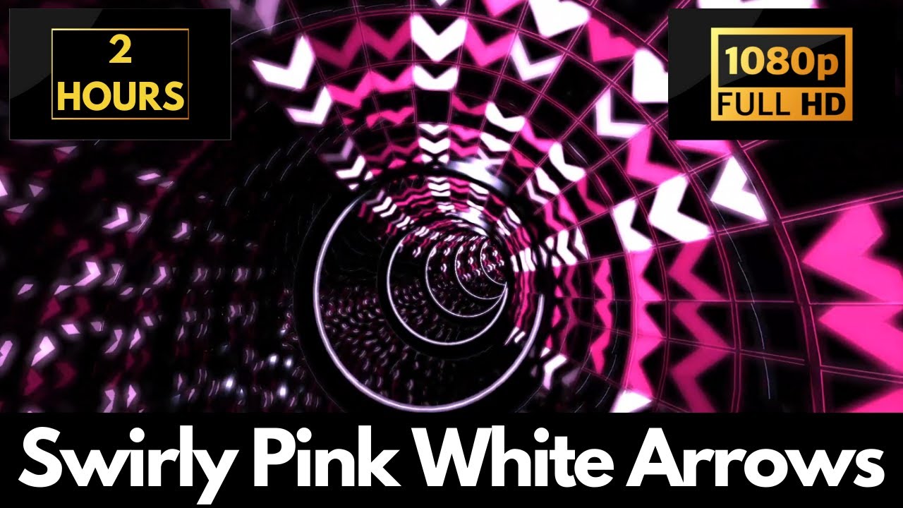 Swirly Pink White Arrows Tunnel &ndash; 2 HOUR Satisfying Background Video & Wallpaper!