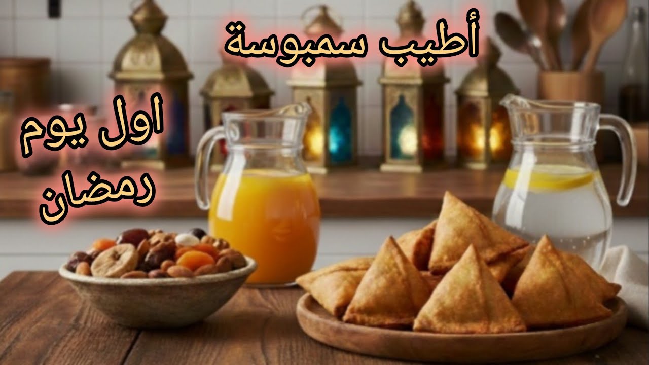 روتين اول يوم رمضان 🌙اسهل طريقة سمبوسا ورز بحليب بحلا البرتقال 