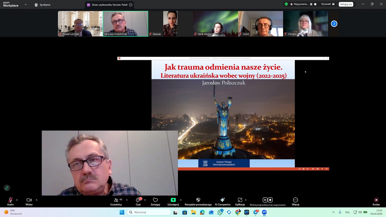 prof. Yaroslav Polishchuk: Jak trauma odmienia nasze życie. Literatura ukraińska wobec wojny