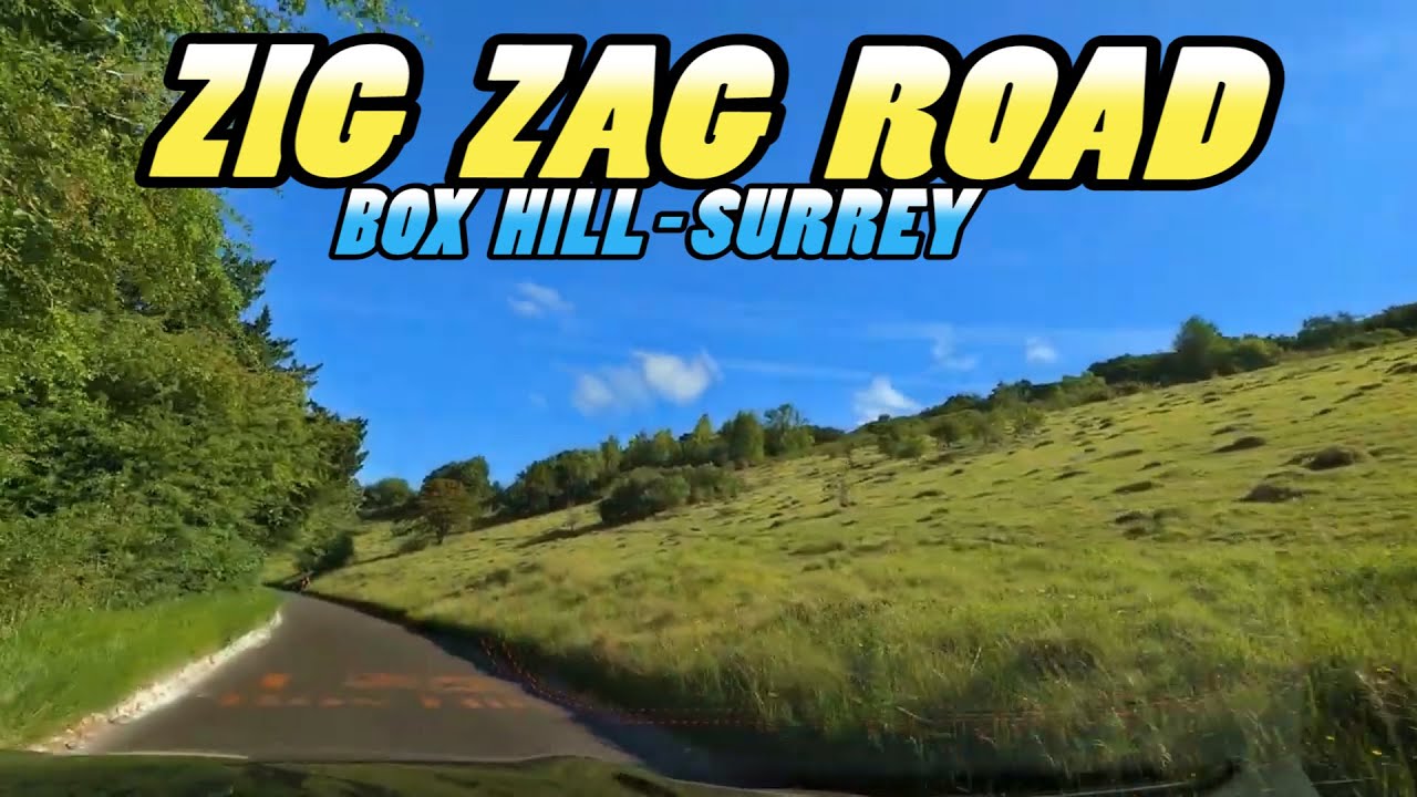 Driving ZIG ZAG ROAD - Box Hill - Surrey (4k)
