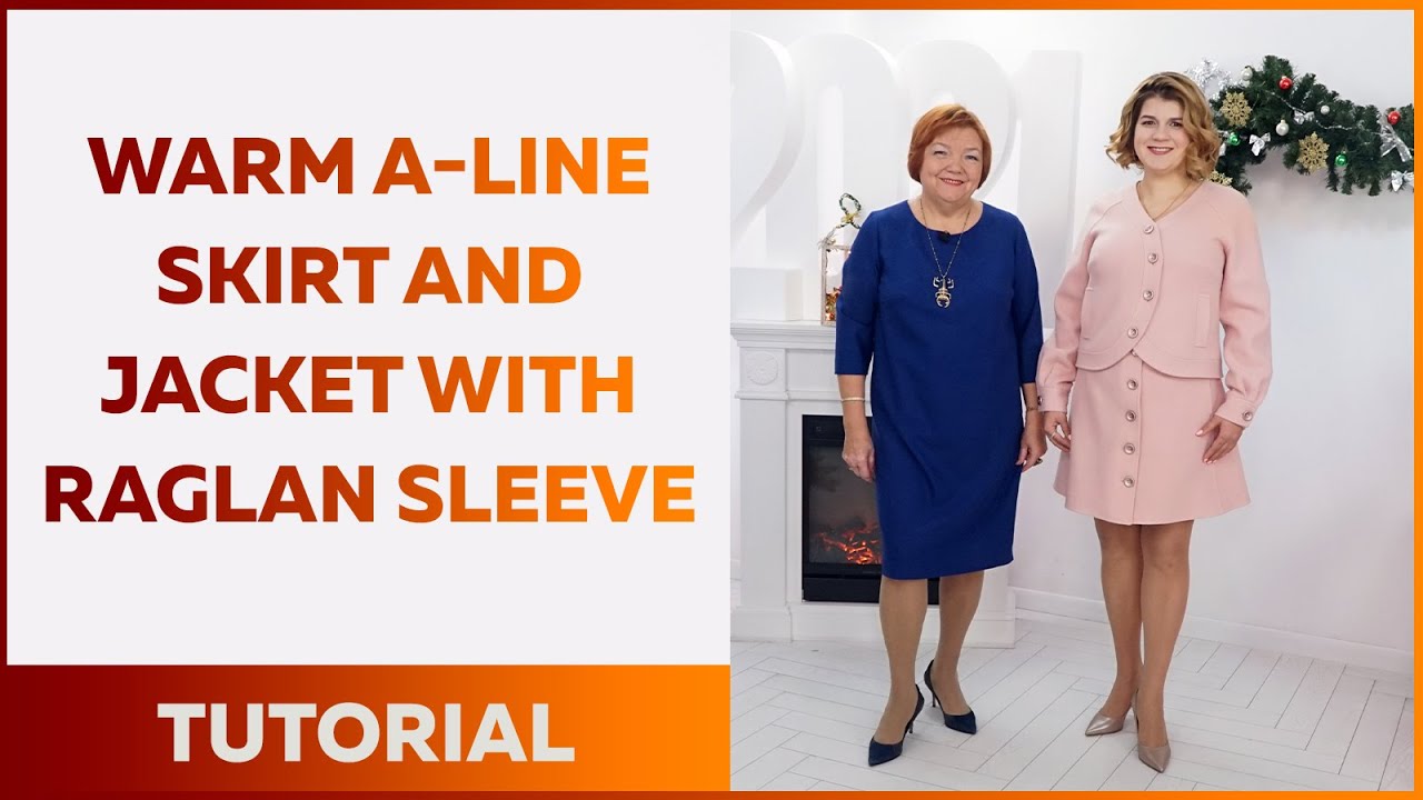 Warm A-lined skirt and jacket with raglan sleeve. Master-class