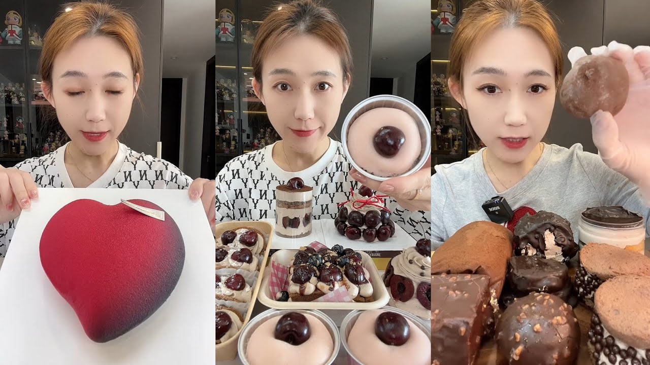 ASMR Challenge Eating Dessert 🍰🎂 Cake Cream chocolate cheesecake 😋#dessert #cake #asmr 