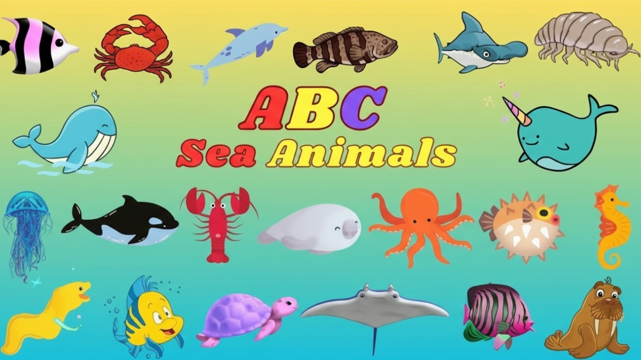 A to Z Sea Animals | A to Z Aquatic Animals  | Elephant ELI & Unicorn | ABC Spotlight
