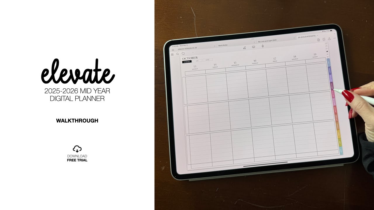 2025-2026 Mid Year Elevate Digital Planner - 12 Subject Notebook | Month, Week & 2 PPD Walkthrough