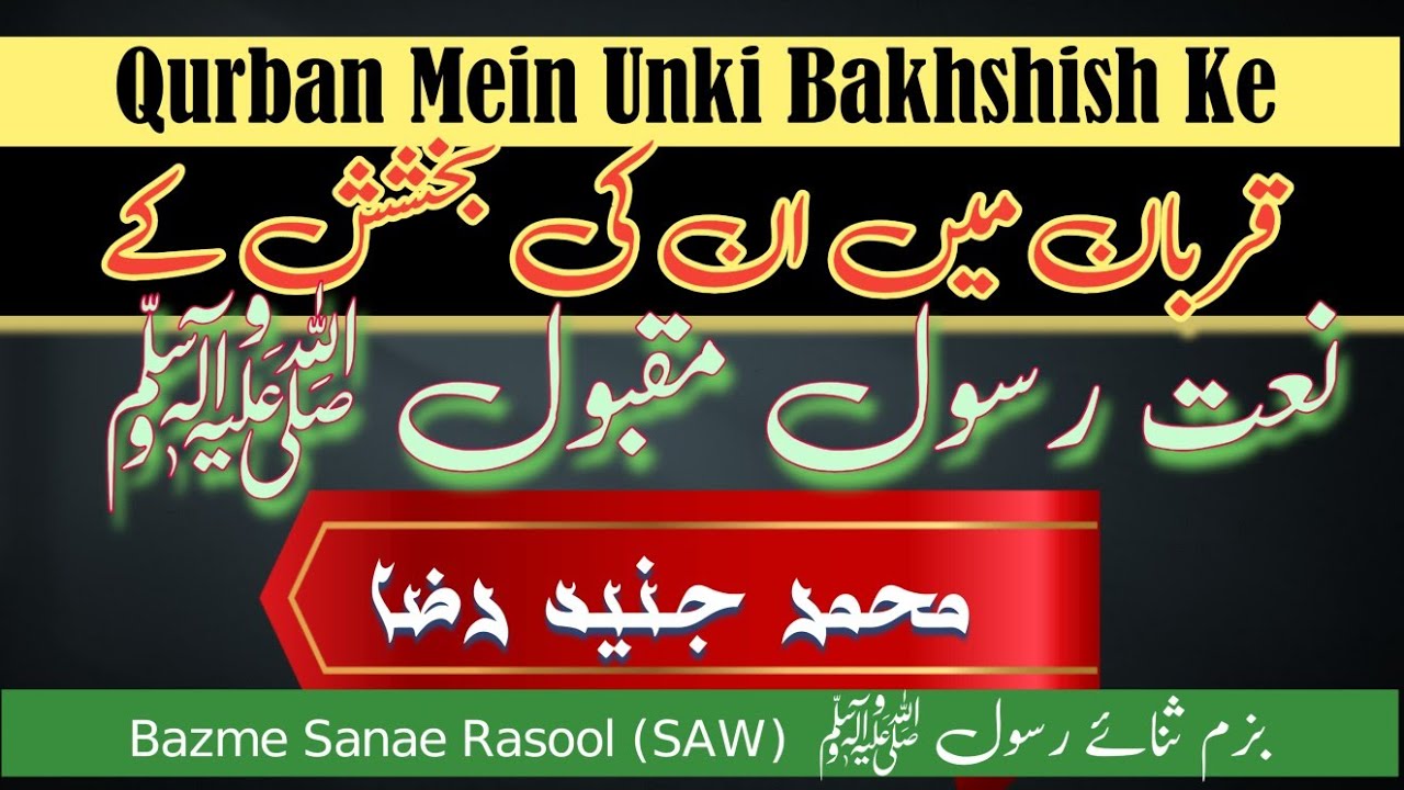 Qurban Mein Unki Bakhshish Ke || Muhammad Junaid Raza || Bazme Sanae Rasool ﷺ