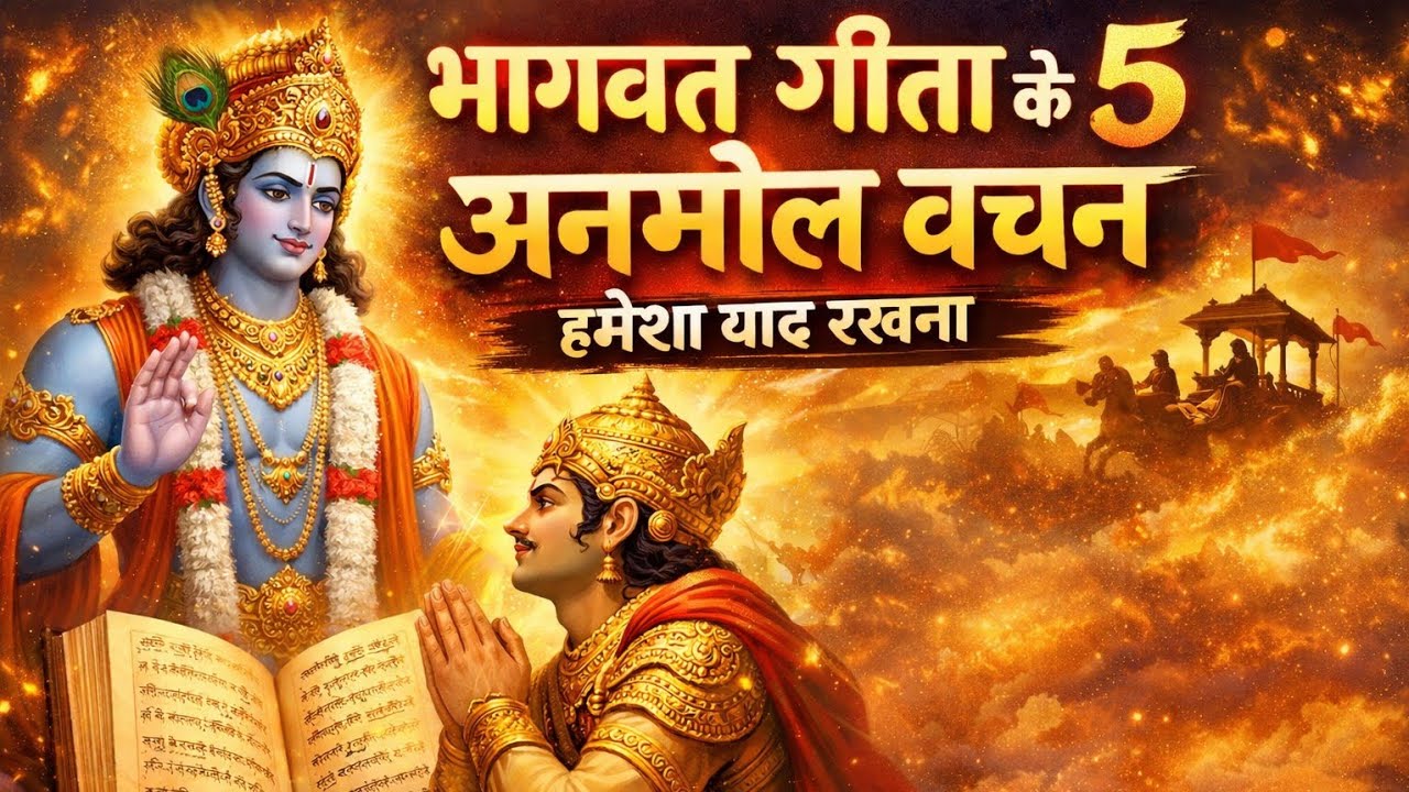 🙏भागवत गीता के 5 अनमोल वचन | श्री कृष्ण की ये बातें जीवन बदल देंगी | Bhagavad Gita Motivation! 