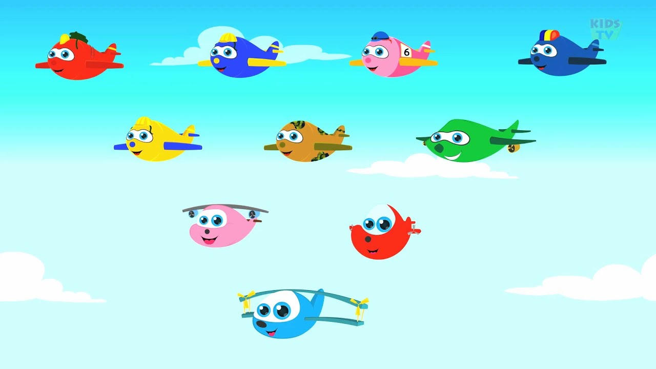 Ten Little Aeroplanes | Nursery Rhyme Videos For Children | Cartoons For Toddlers by Kids Tv