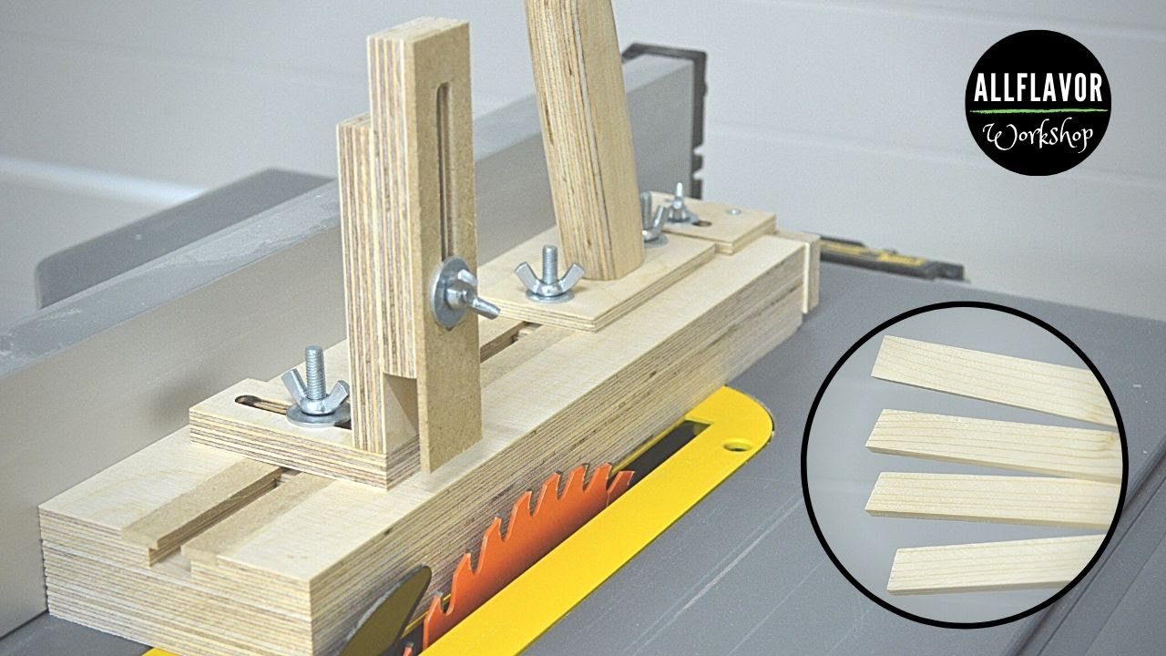 Adjustable Thin Strip Jig for Table Saw | Table Saw Jigs