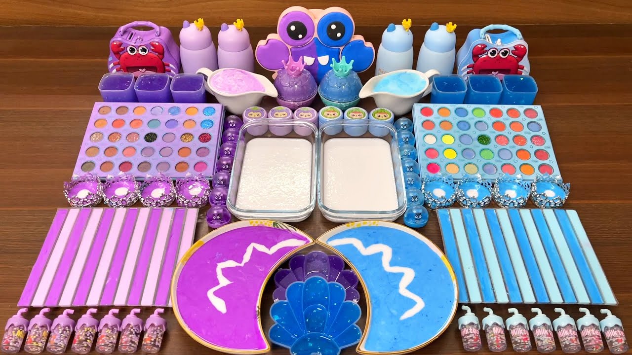 Slime Mixing Balloon Characters: Blue vs Purple – ASMR Relax