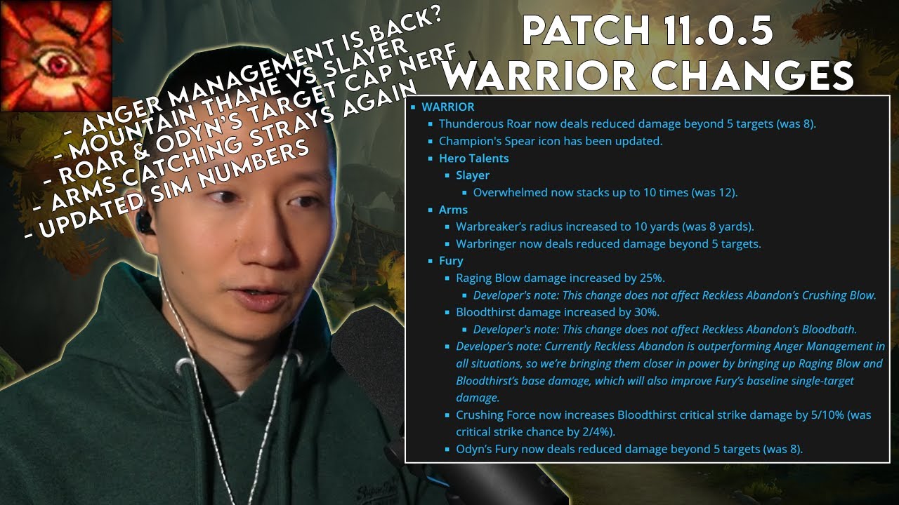 Upcoming Warrior Updates TWW 11.0.5 - What do these changes mean?