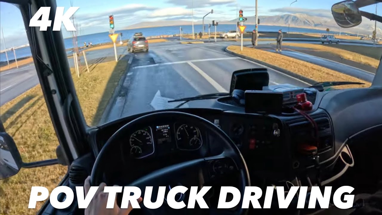 POV TRUCK DRIVING IN CYTI REYKJAVIK GO PRO 4K mercedes benz atego 1024