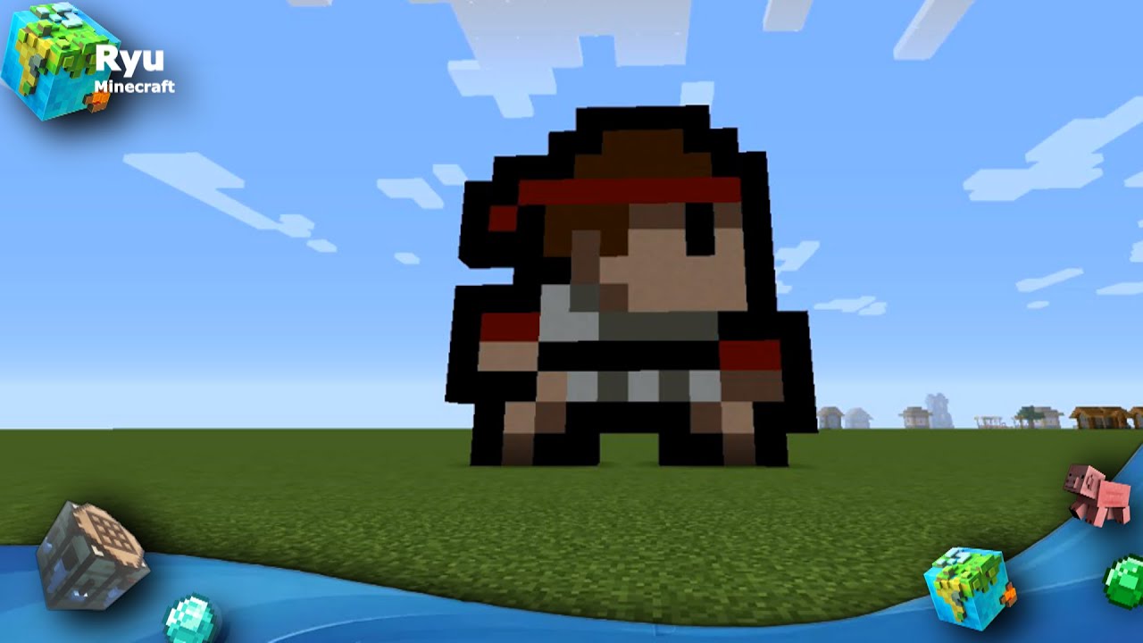 Como fazer a pixel art do Ryu no minecraft