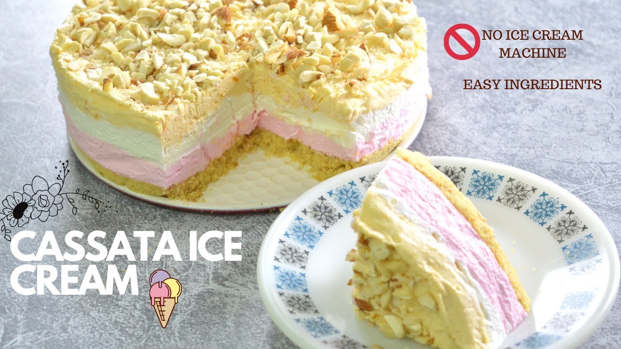 Cassata ice cream Cake recipe | Rainbow Ice cream | No Ice cream machine |Homemade Ice cream cake