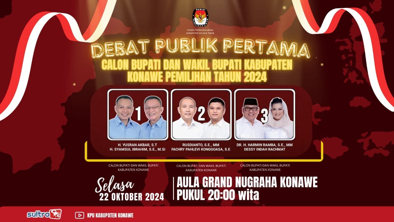 [ LIVE ] DEBAT PUBLIK PERTAMA CALON BUPATI DAN WAKIL BUPATI KABUPATEN KONAWE___SULTRA TV