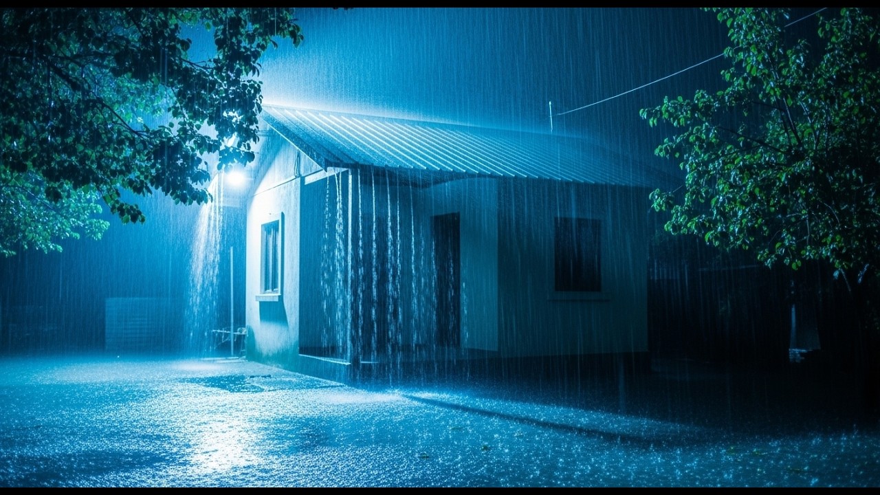 Fall Asleep Instantly with Torrential Rain & Intense Thunder on a Metal Roof in the Forest #331