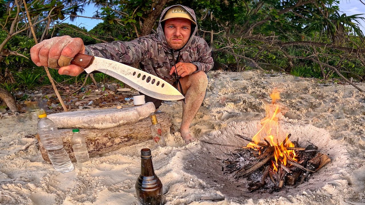 3 DÍAS de supervivencia en solitario – SIN COMIDA Y SIN AGUA en la remota Isla Mosquito