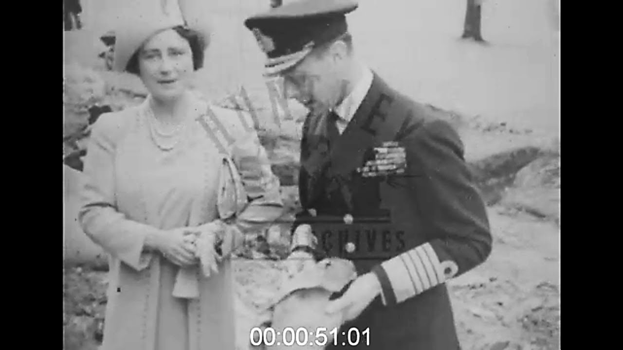 King George VI and Queen Elizabeth Survey Damaged London, 1940s - Film 1049121