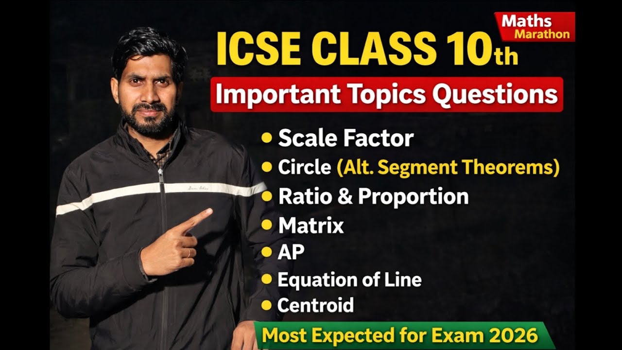 ICSE Class 10 Maths Important Topics One Shot | Most Expected Questions 2026