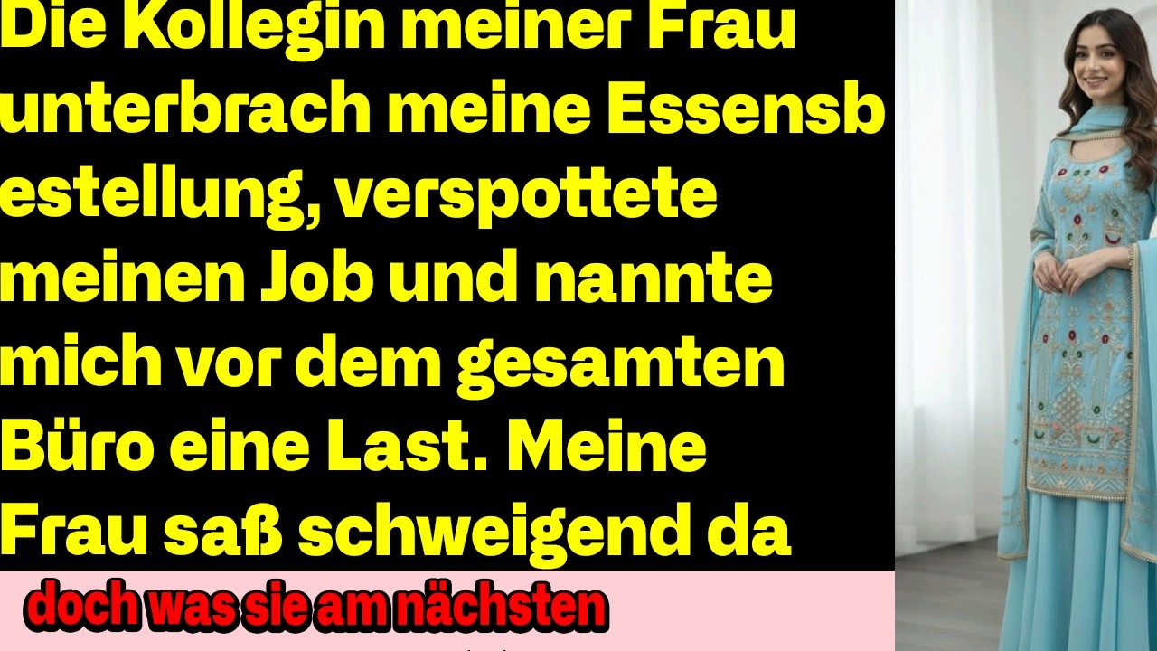 Der Kollege meiner Frau stellte mich bloß—doch was sie danach tat, brach mich