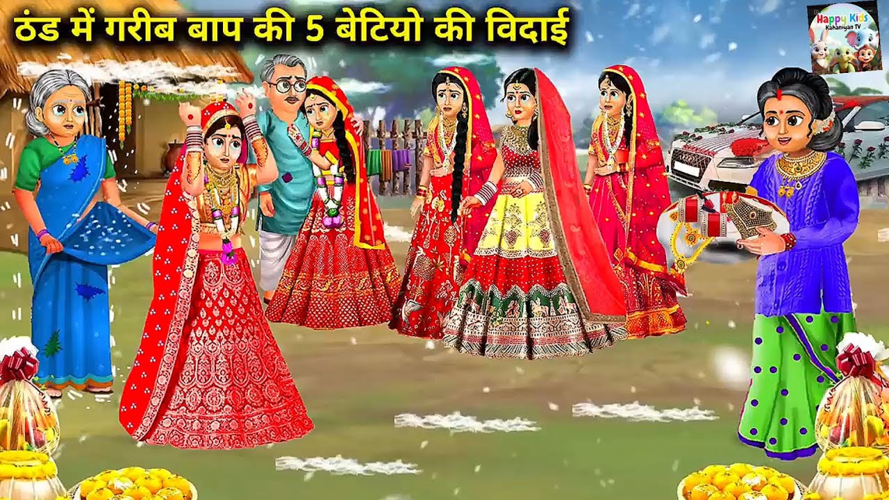 ठंड में गरीब बाप की 5 बेटियों की विदाई Hindi Kahani | Moral Kahaniyan | Bedtime Stories | 