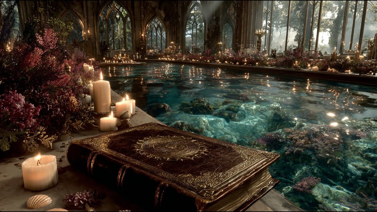 The Luminous Grimoire of the Sacred Pool | Medieval Fantasy Music & Animated Ambience