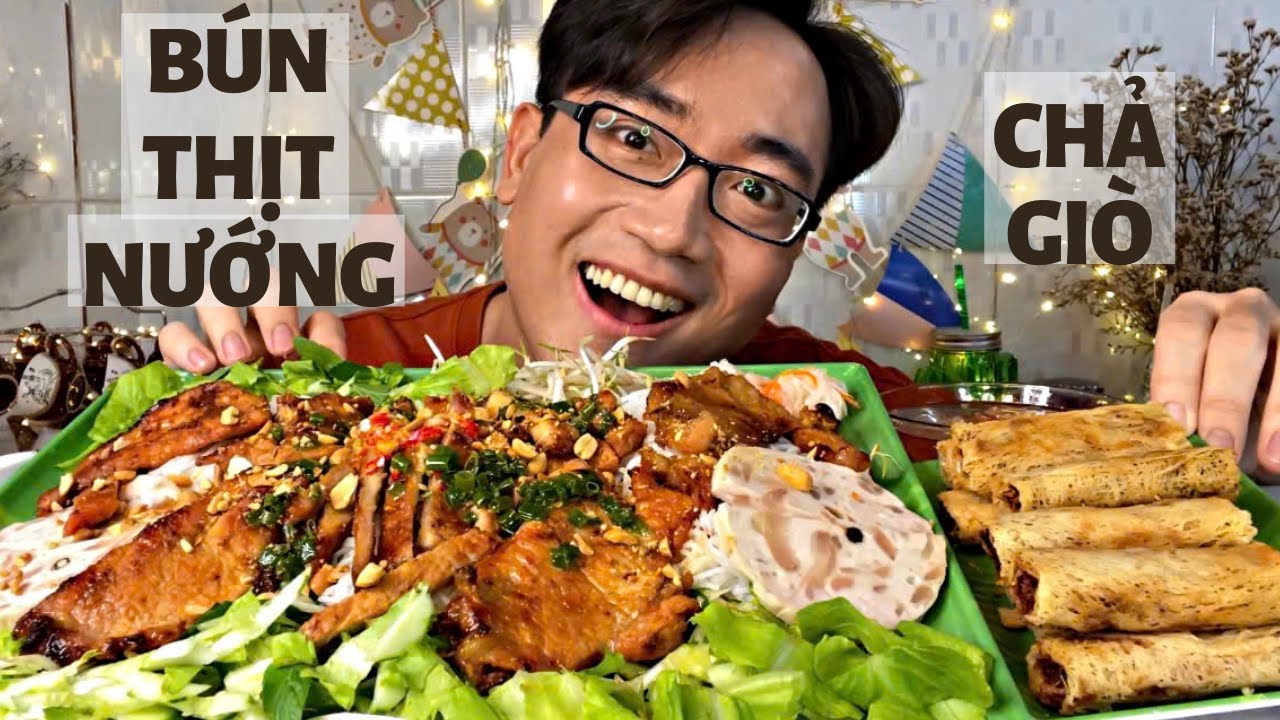 Quá Đã Mâm Bún Thịt Nướng Chả Giò Ngon Xuất Sắc - Tâm Sự Ngưng Quay Mukbang 1 Tháng Giảm Được 3Kg