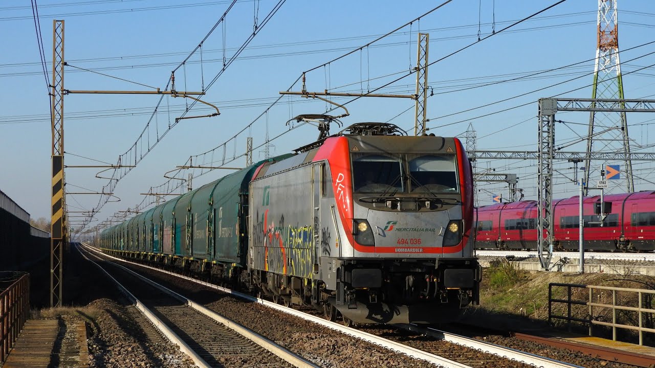 LINEA BOLOGNA - MILANO: TRENI MERCI IN TRANSITO RAPIDO NELLA STAZIONE DI ANZOLA DELL'EMILIA!