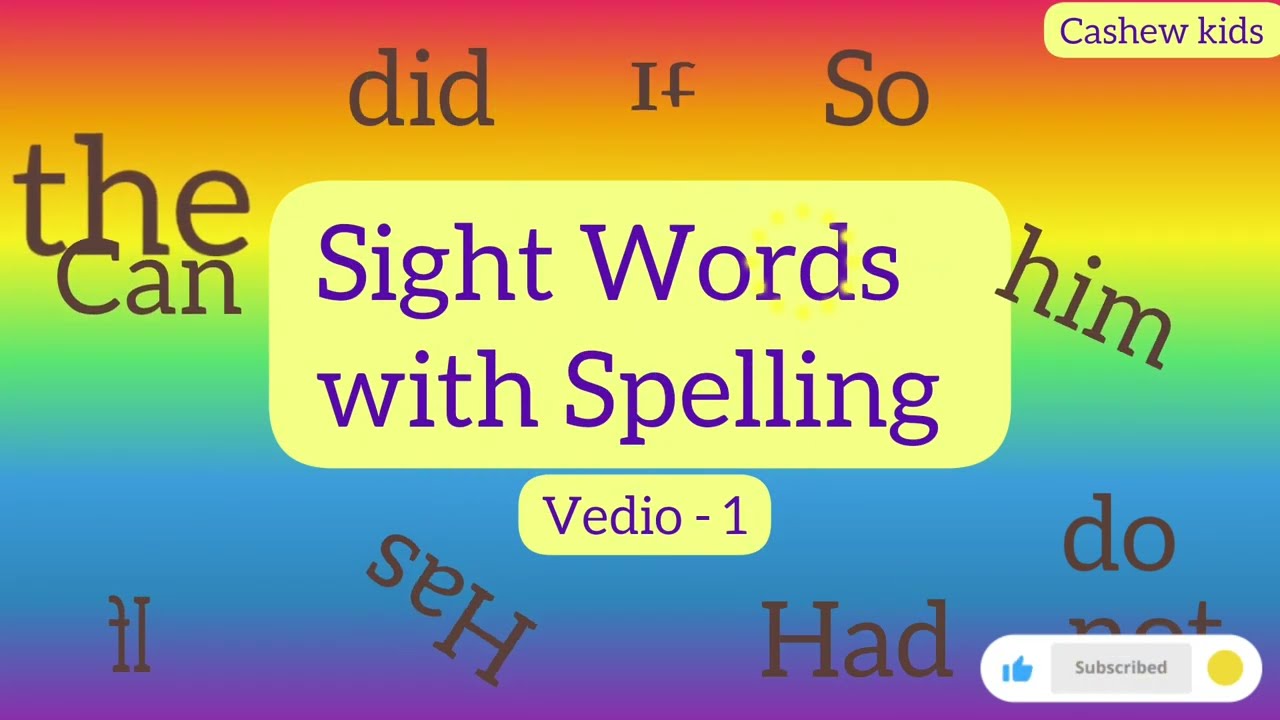 Sight Words for Children| sight words practice Video-1| high frequency words | tricky words for kids
