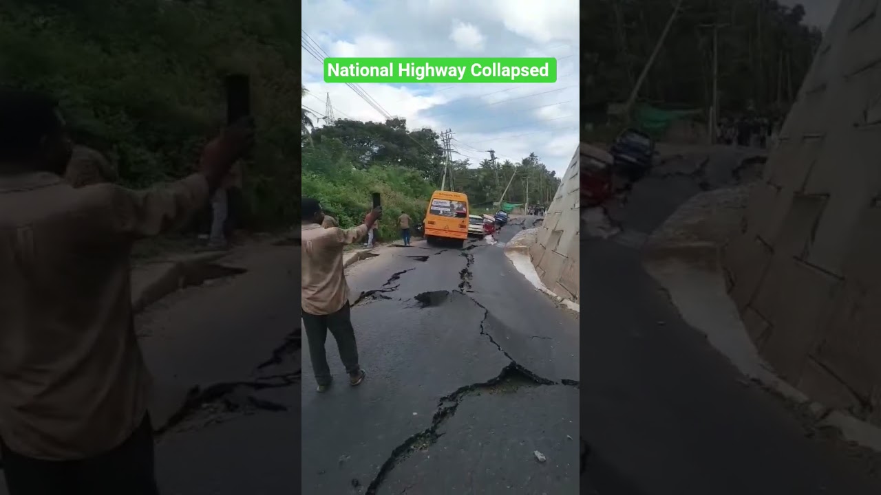 New National Highway in Kerala Collapsed During Construction. #kerala #highway #roadtrip #traffic