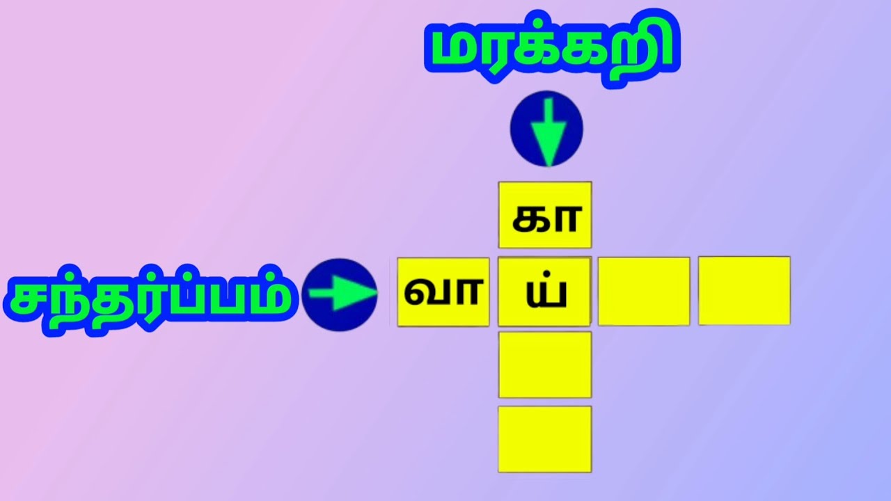குறுக்கெழுத்து புதிர் பகுதி 5 | Tamil word game | சொல் விளையாட்டு