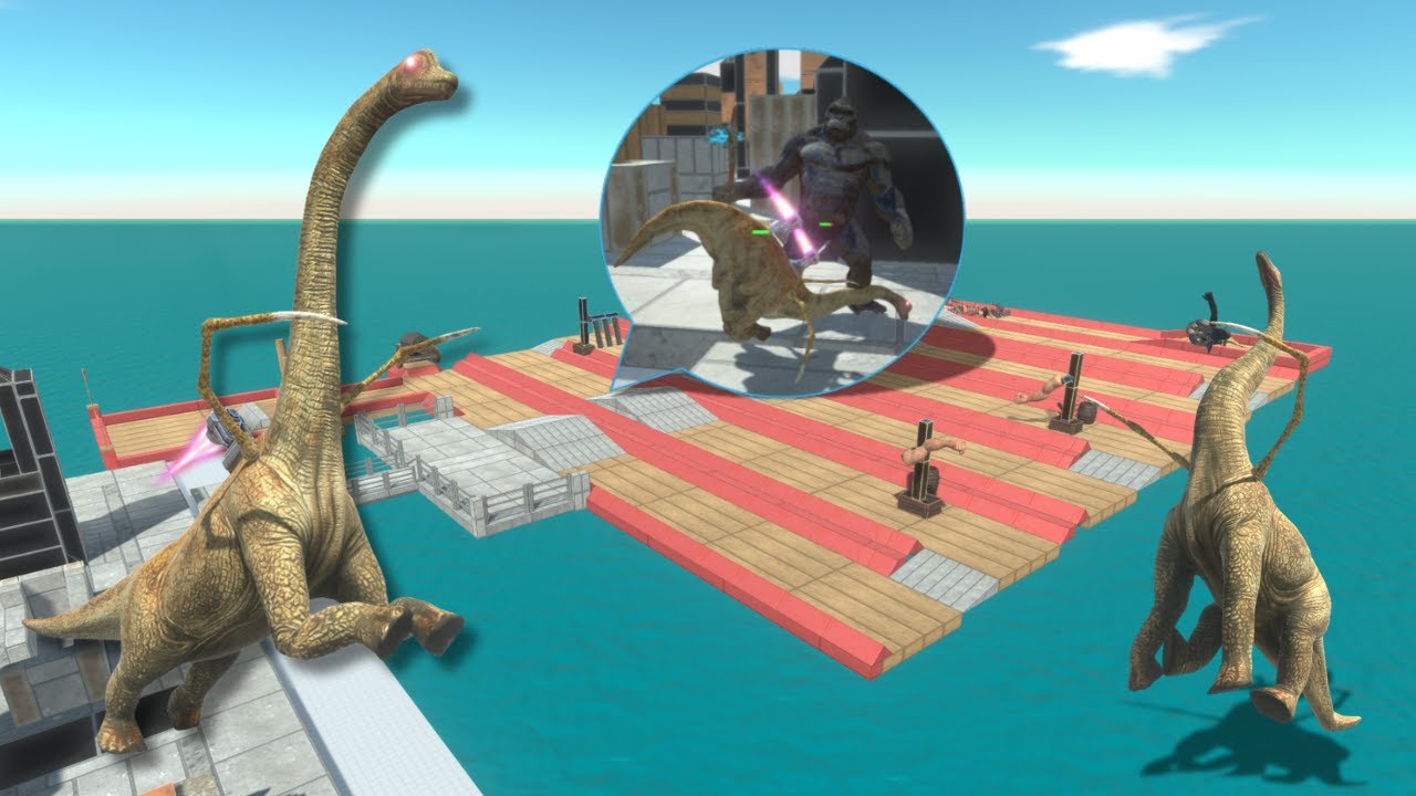 ESCAPE FROM ALIEN BRACHIOSAURUS - Animal Revolt Battle Simulator