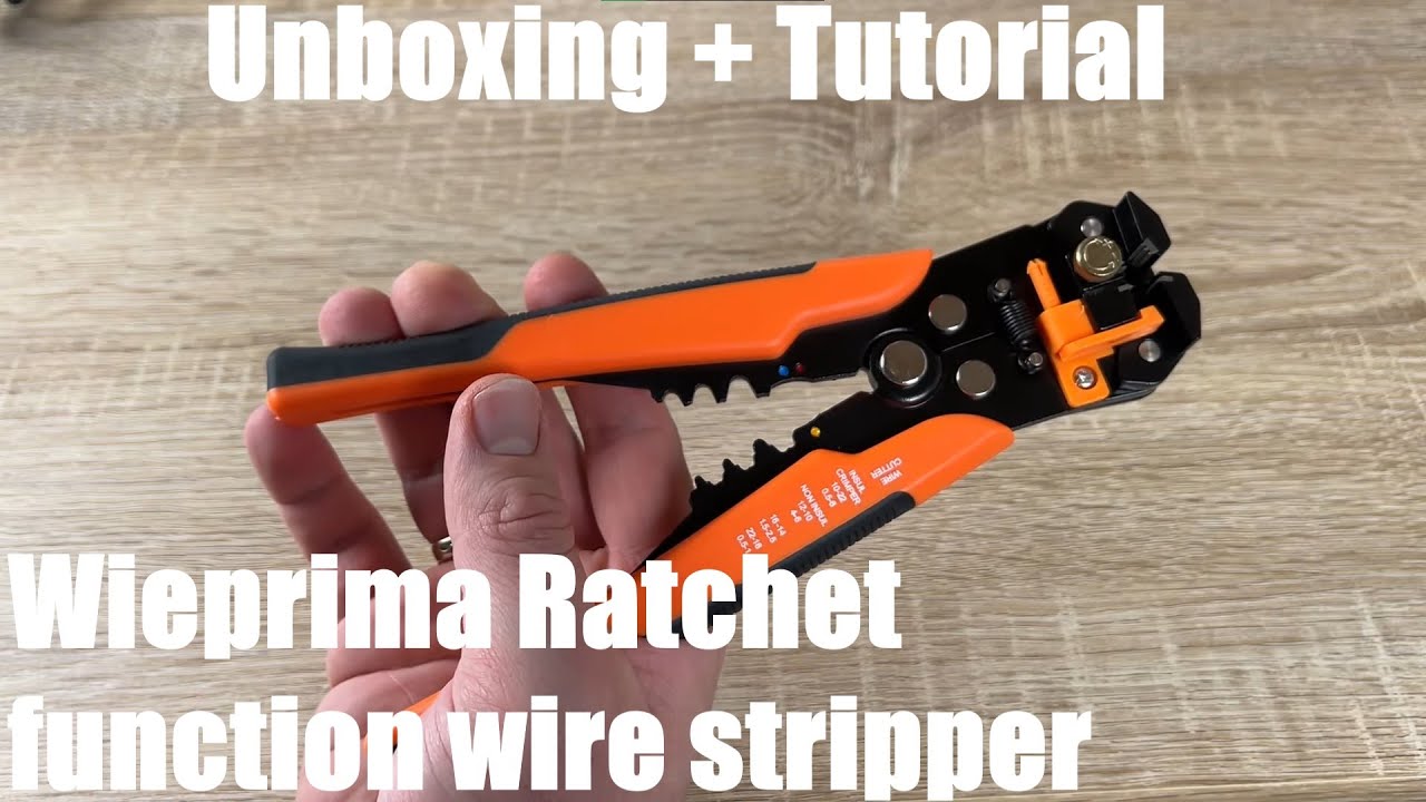 Wieprima Ratchet function wire stripper, electric connector crimping tool Unboxing and instructions