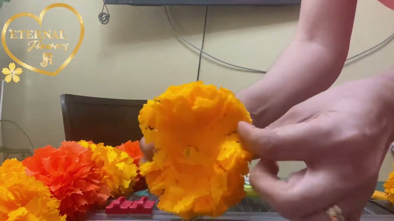 Tutoríal flor de cempasúchil de papel crepé